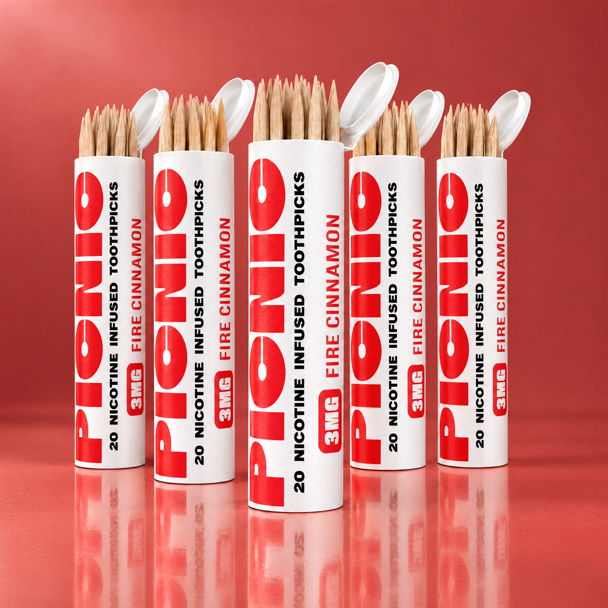 Picnic Fire Cinnamon 3mg nicotine toothpicks — 5 tubes, 100 picks
