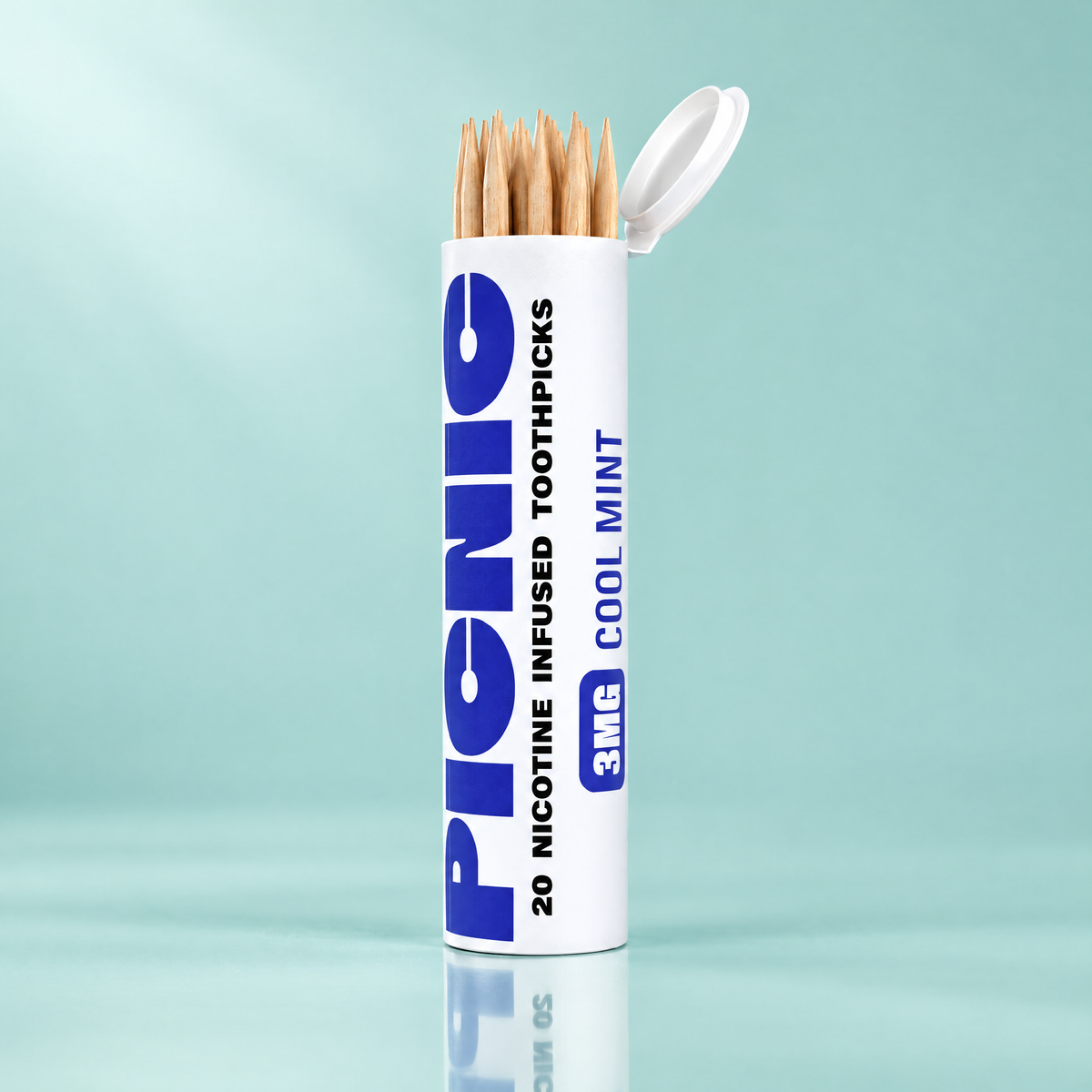 Picnic Cool Mint 3mg nicotine toothpicks — single tube, 20 picks