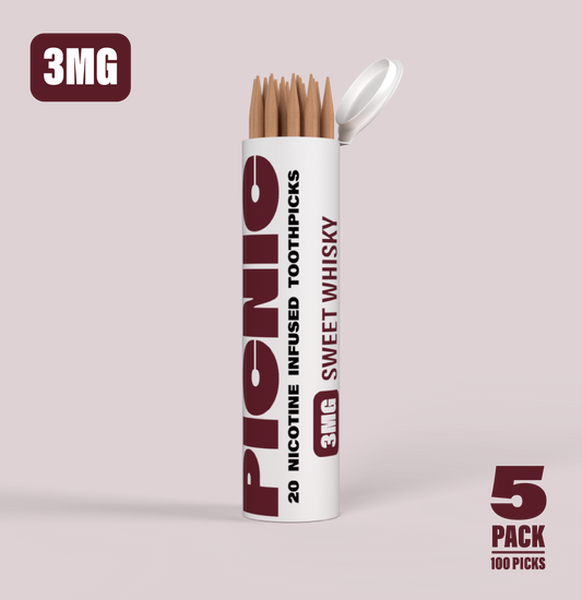 3MG Sweet whiskey - Pack of 5 (100 Picks Total)